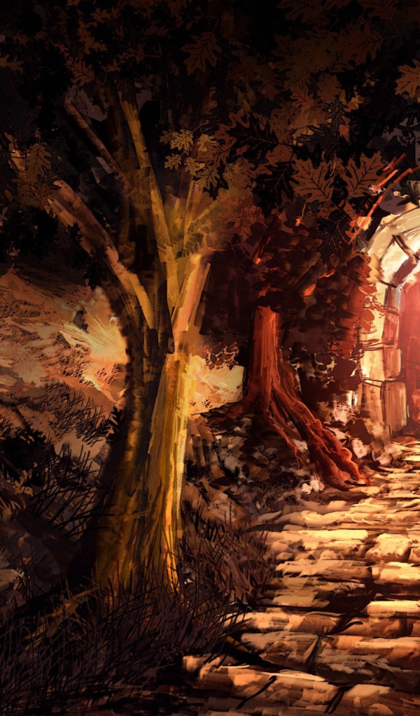 Каменная дорога через арку