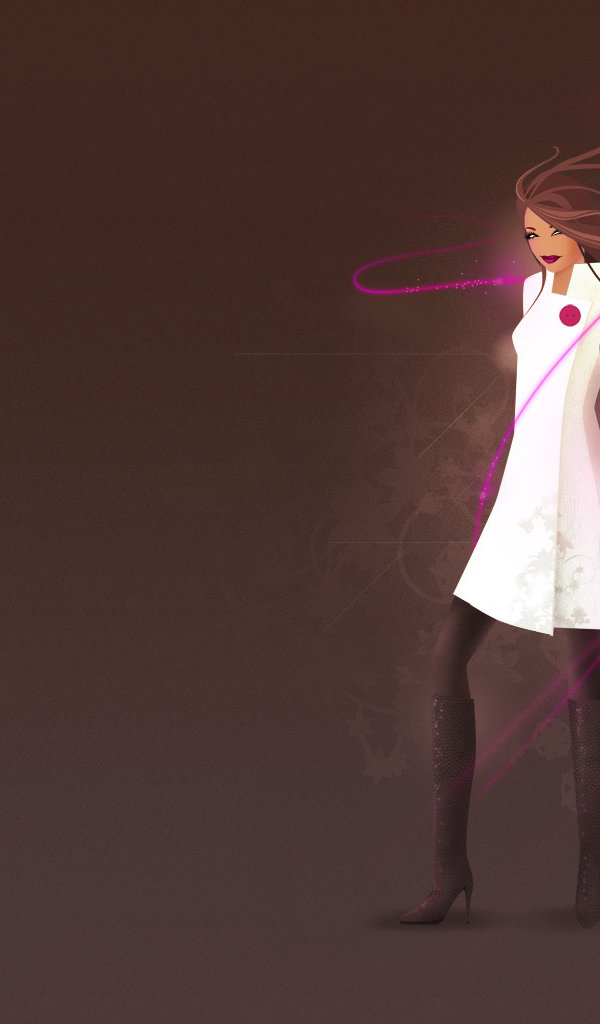 Девушка в белом пальто