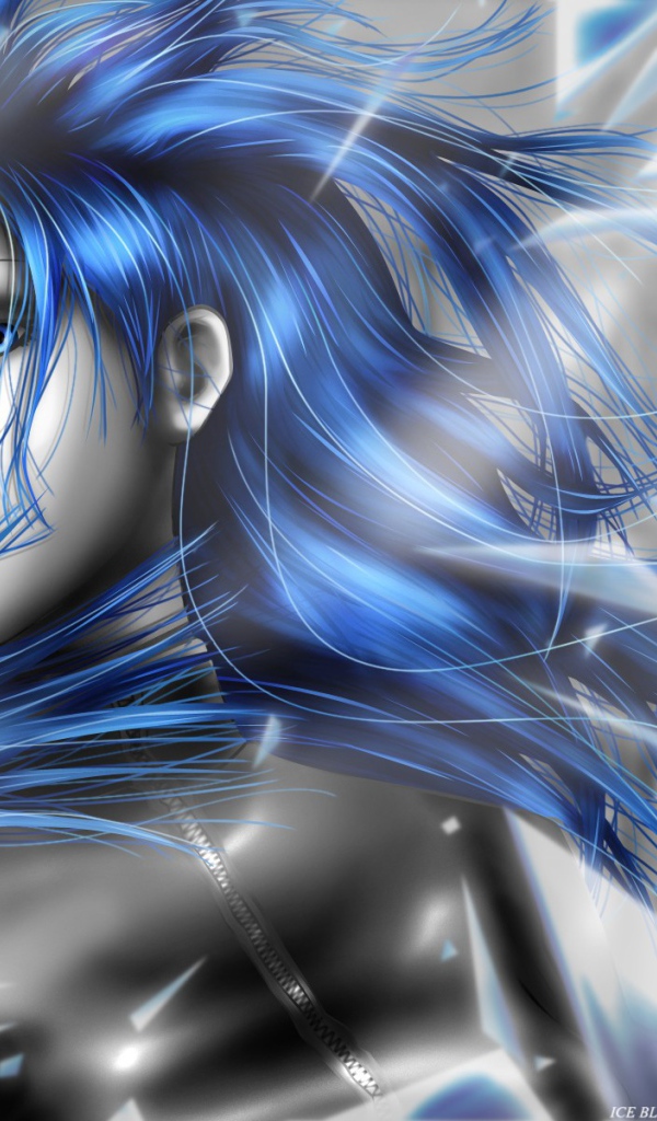 Женщина с синими волосами