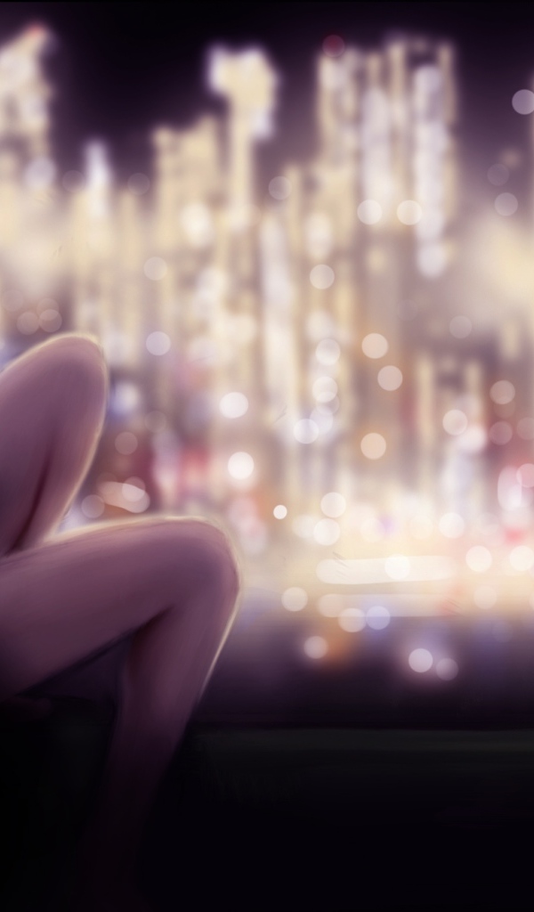 Девушка у ночного окна