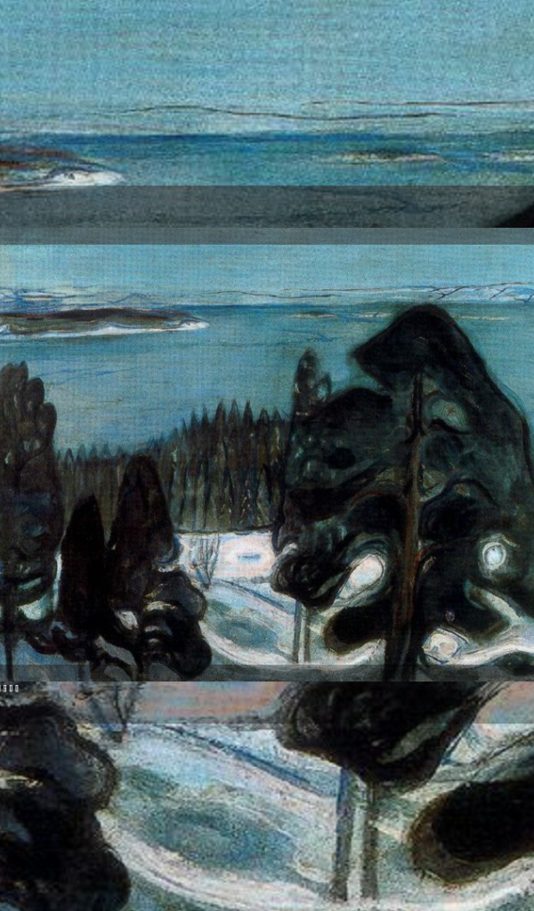 Картина Эдварда Мунка - Символическое зимняя ночь
