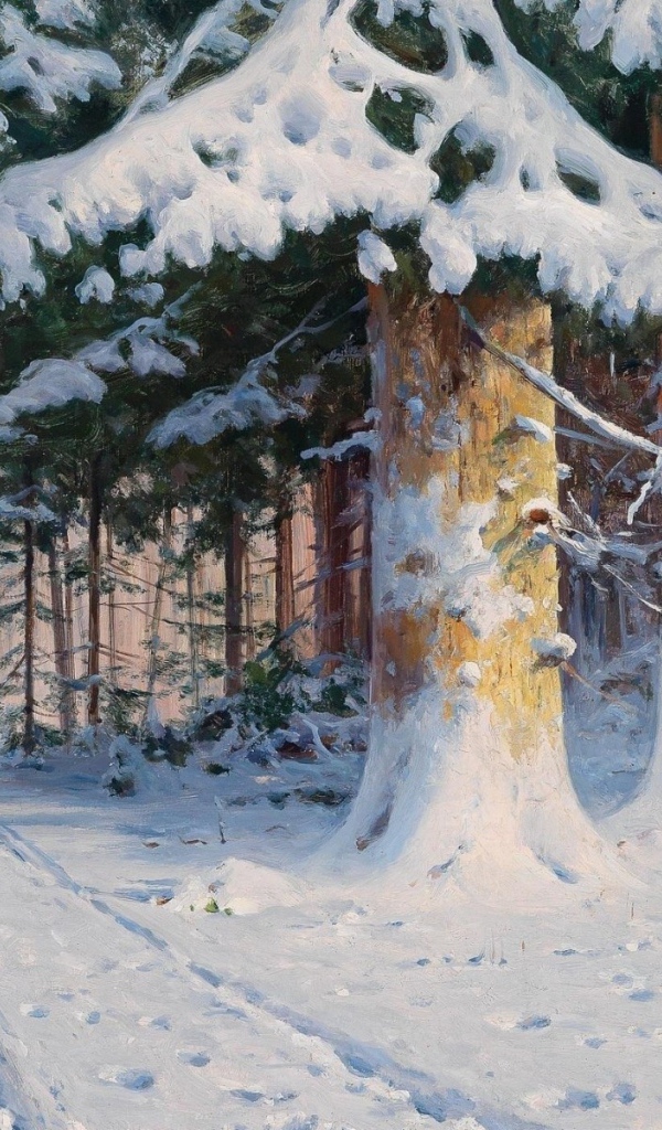 Человек в зимнем лесу