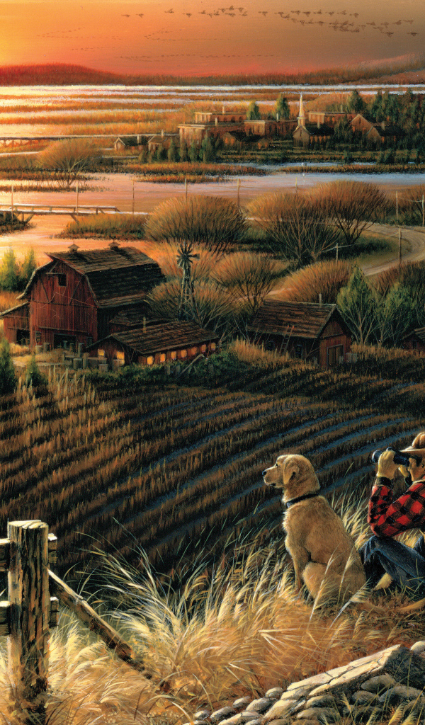 Друзья смотрят на закат