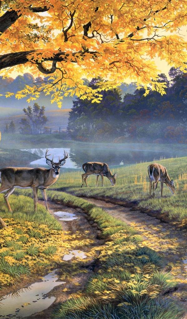 Картина Лужи на дороге