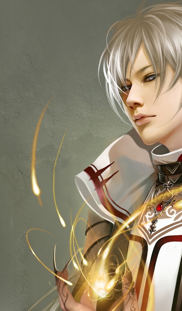 Парень на сером фоне