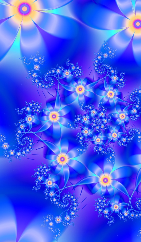 Орнамент из синих цветов