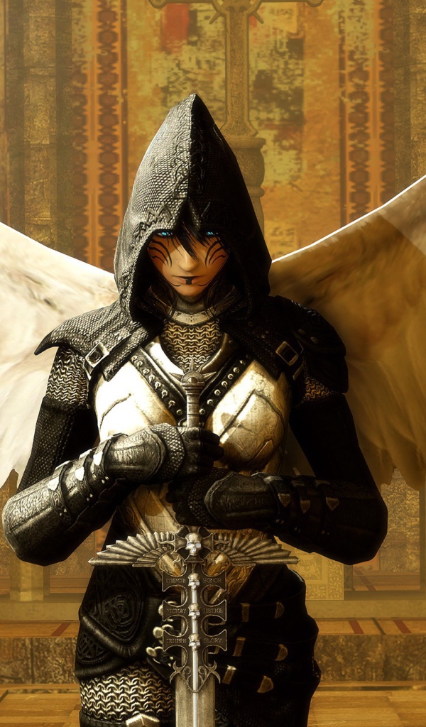 Ангел в доспехах с мечом