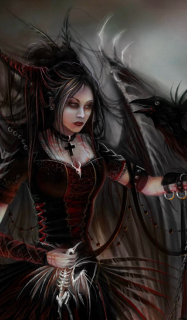 Черный ангел с вороной