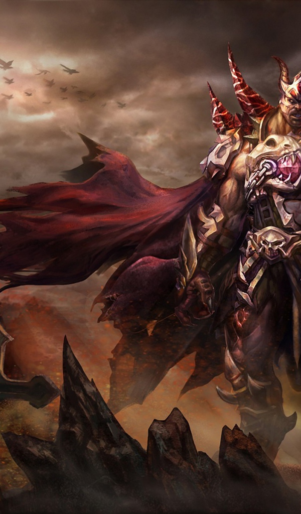 Великан демон на кладбище