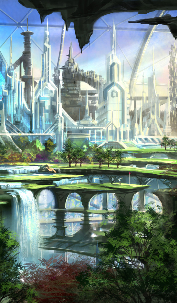 Пейзаж фантастического города