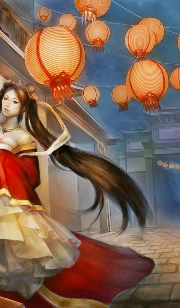 Лунная принцесса идет по улице