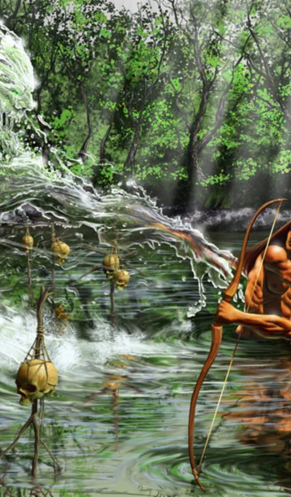 Люди воюют с водяным человеком