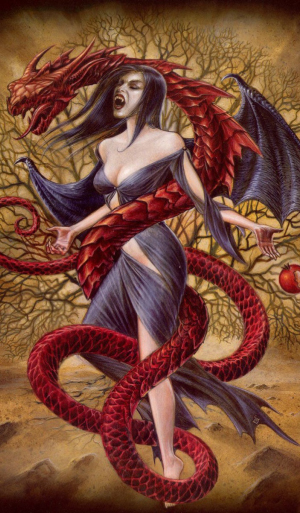Дракон и женщина вампир