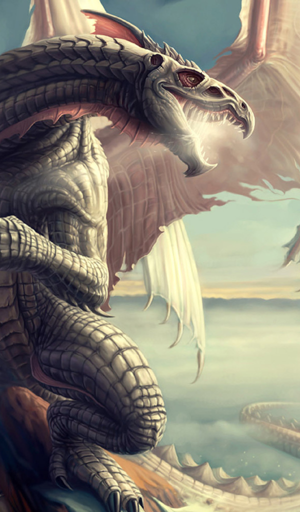 Дракон с белыми крыльями
