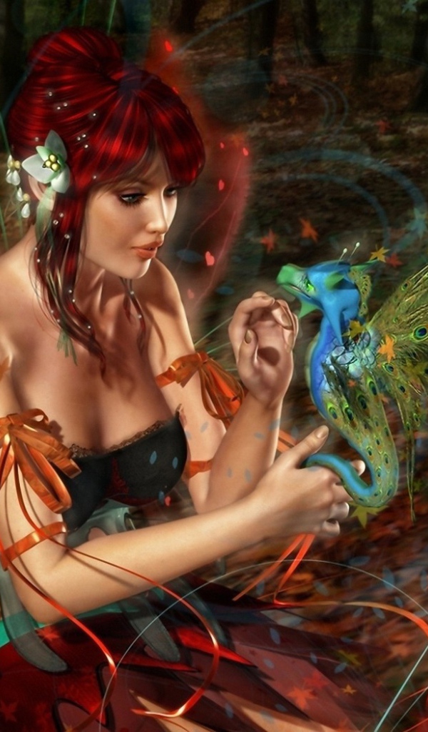 Фея с маленьким драконом