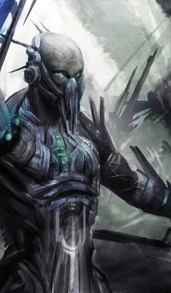 Рисунок фантастического воина