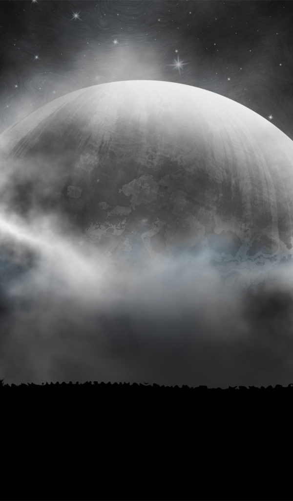 Планета на облачном небе