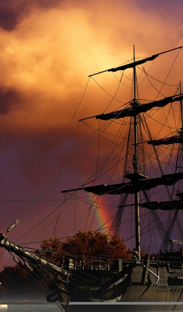 Корабль и морской змей