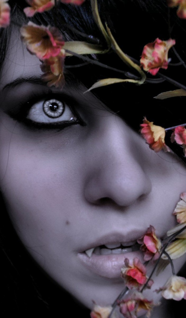 Вампир девушка в цветах