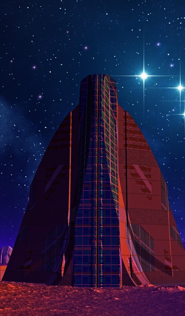 Инопланетный город ночью