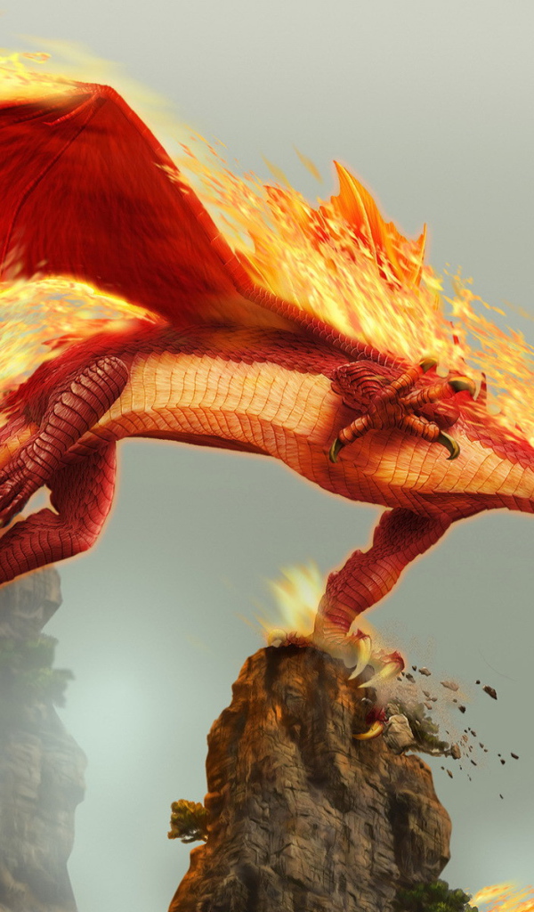 Огненный дракон в горах