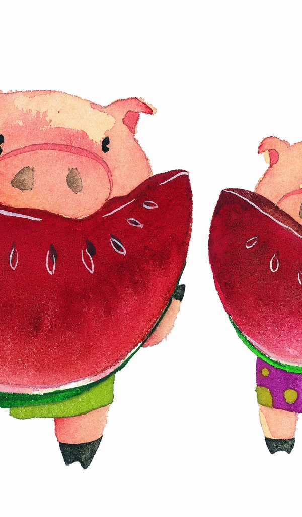 Поросята с арбузами