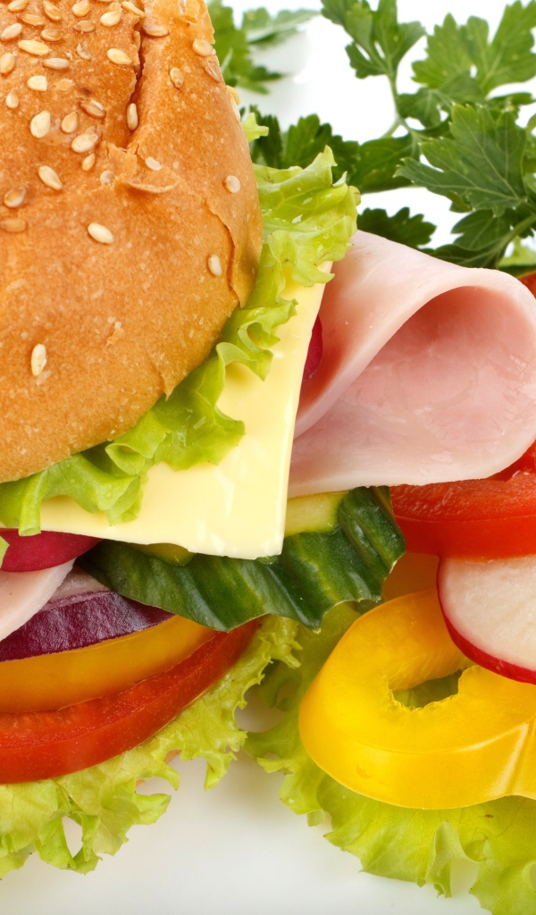 Гамбургер с помидорами