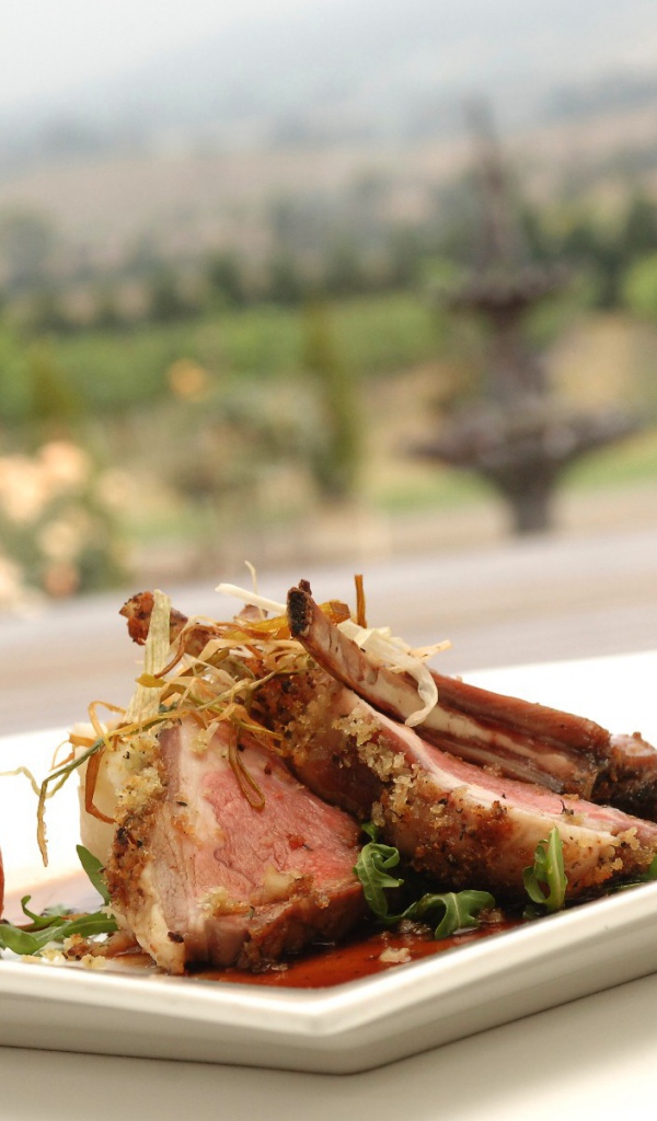 Жареные ребрышки и вино