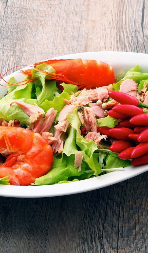 Ланч с креветками