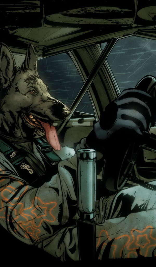 Собака в гоночной машине