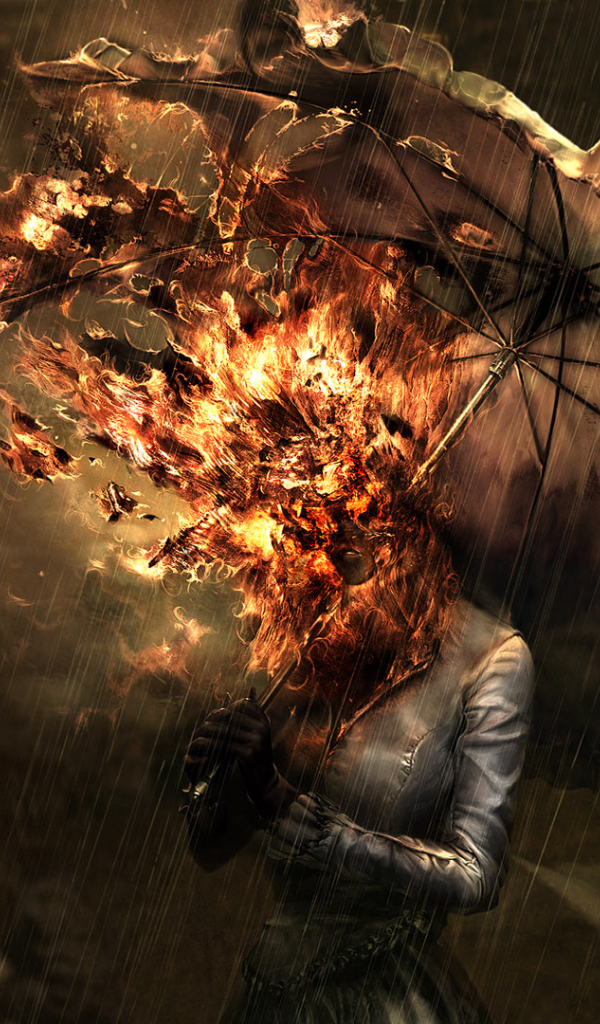 Девушка сгорела под зонтом