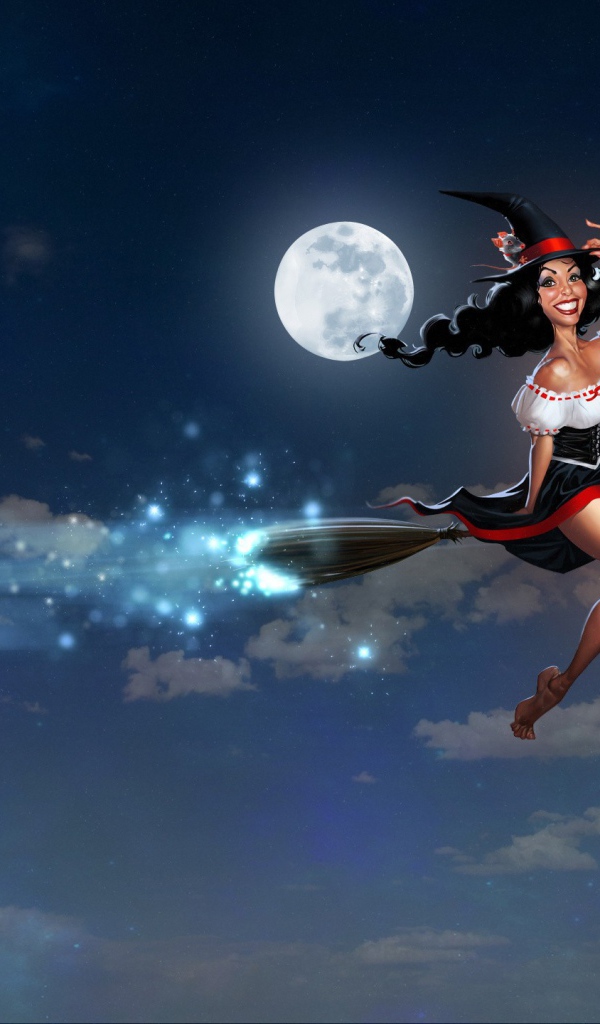 Ведьма летит на метле