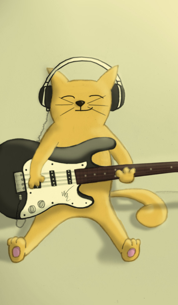 Кот с гитарой