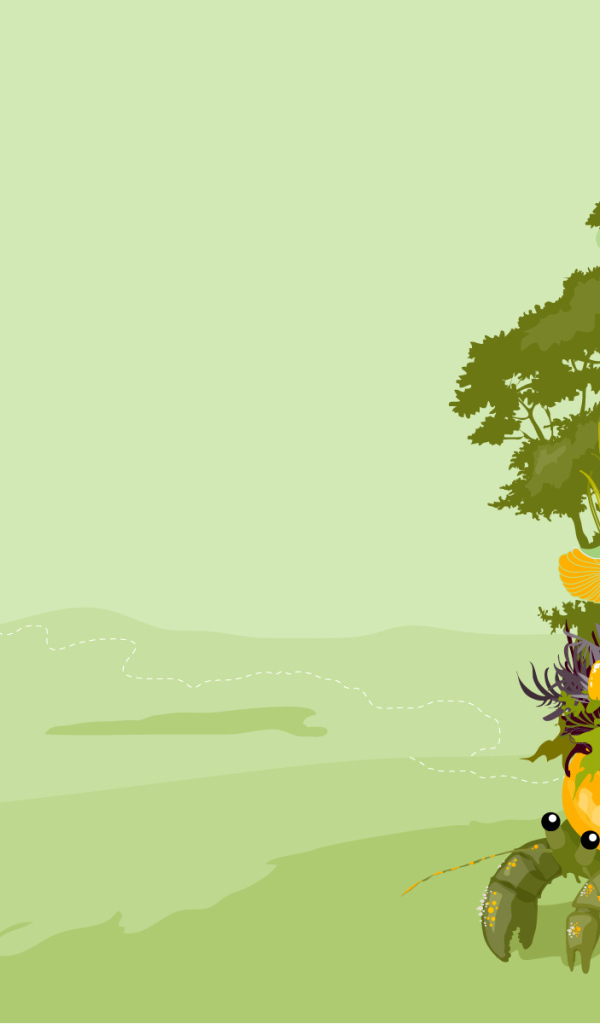 Растительность на крабе