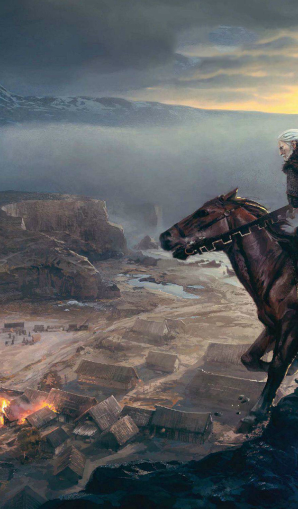 Спуск с горы в игре Ведьмак