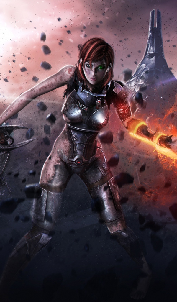 Девушка в доспехах из Масс эффект 3