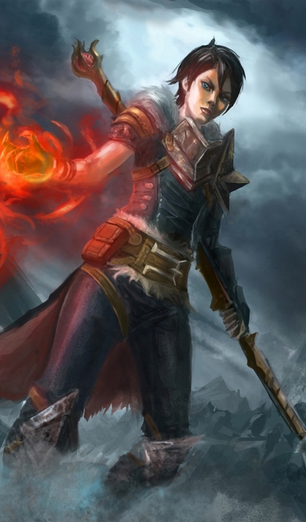 Девушка с огнем в руке