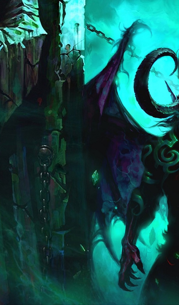 Чудовище с рогами и крыльями