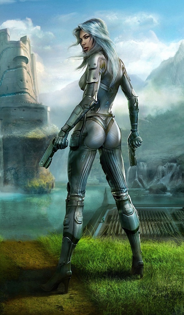 Восход Земли CG девушка