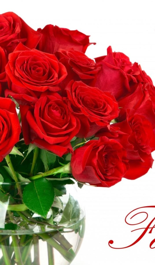 Букет красных роз на 8 марта в вазе