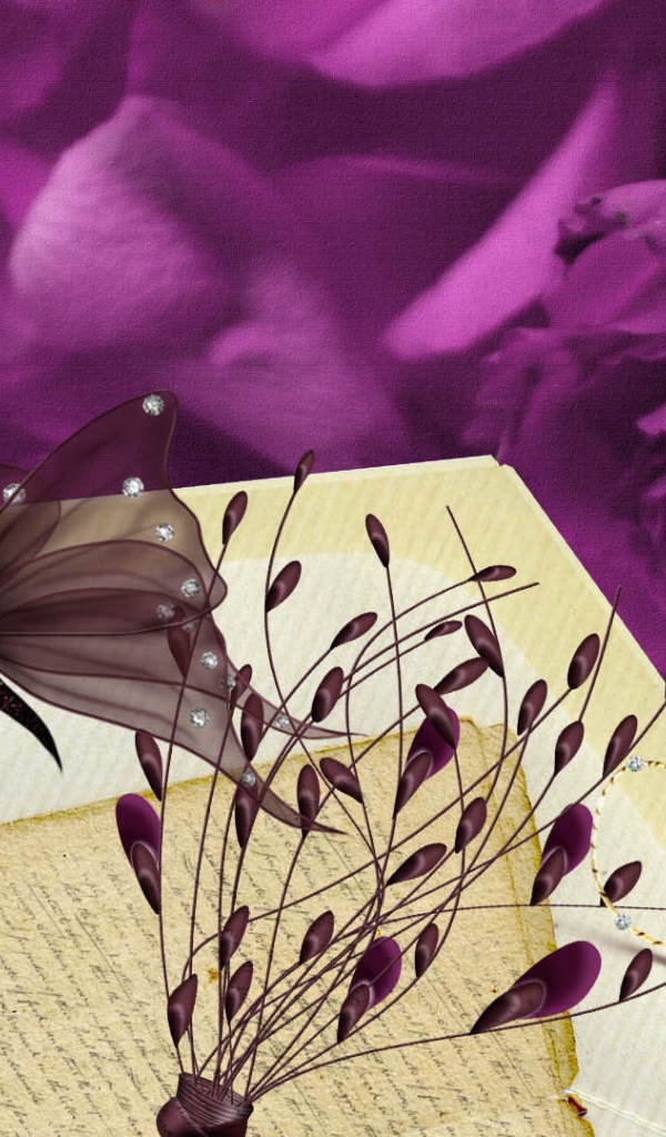 Фиолетовая роза, рисунок на восьмое марта