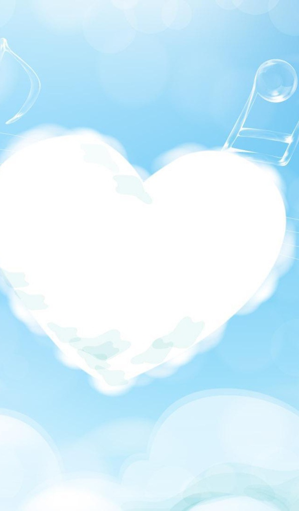 Облачное сердце на День Влюбленных 14 февраля