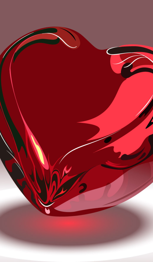 Стеклянное сердце на День Святого Валентина 14 февраля