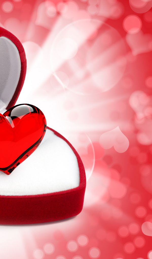 Сердце в коробке на День Святого Валентина 14 февраля