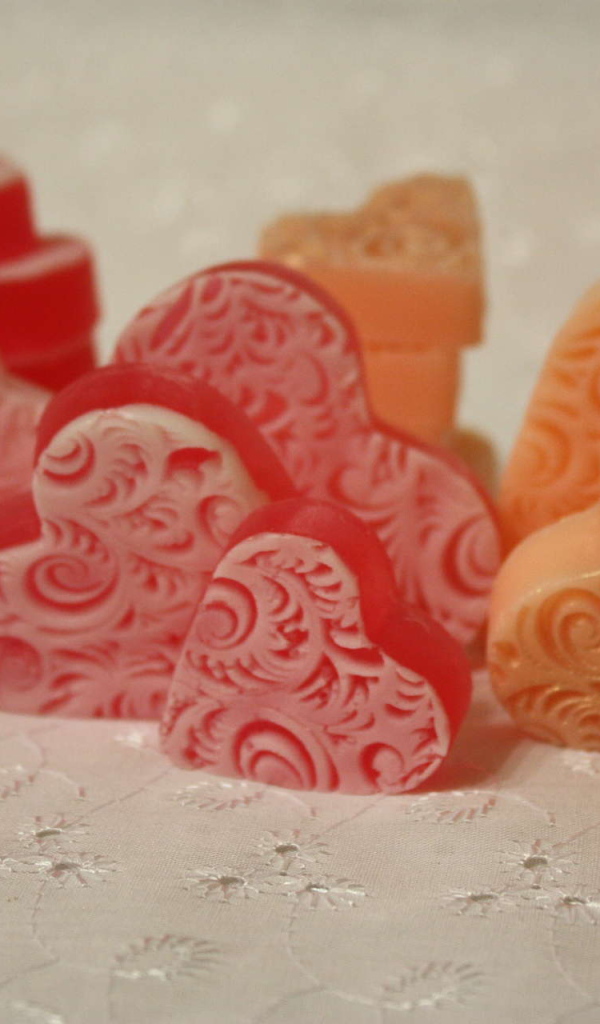 Мыло в форме  сердца на День Святого Валентина 14 февраля