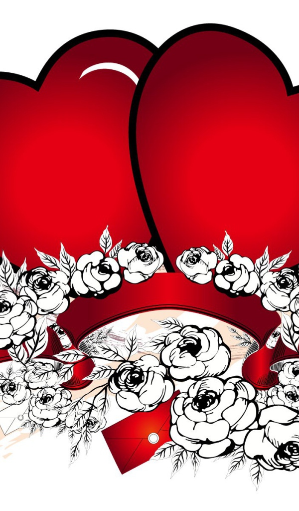 Два красных сердечка