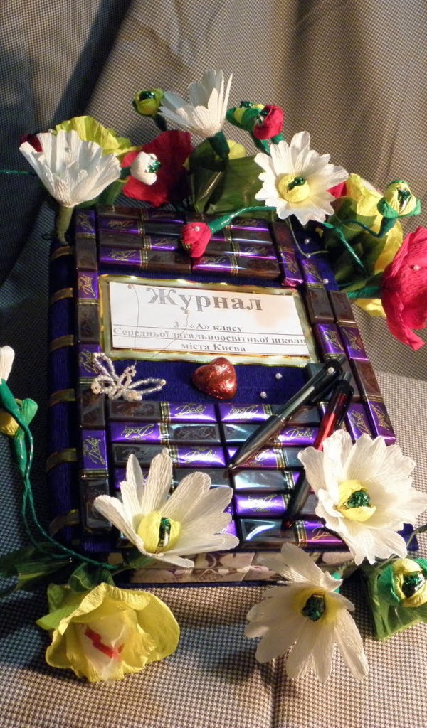 Bouquet of sweets on the Knowledge Day on September 1