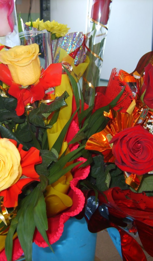 Букеты в классе на День знаний 1 сентября