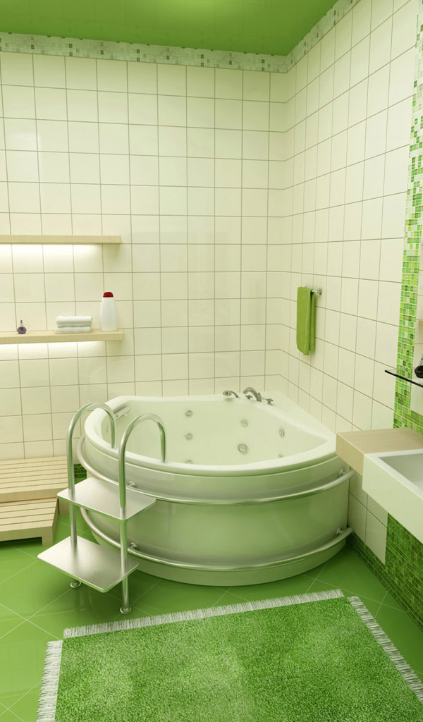 Ванная комната в зеленом стиле