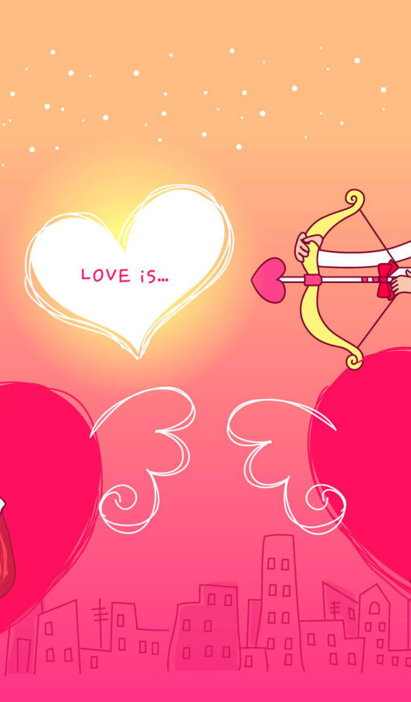 Сердечки с крыльями для влюбленных